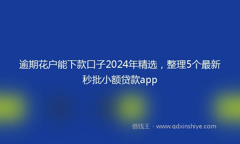 逾期花户能下款口子2024年精选，整理5个最新秒批小额贷款app