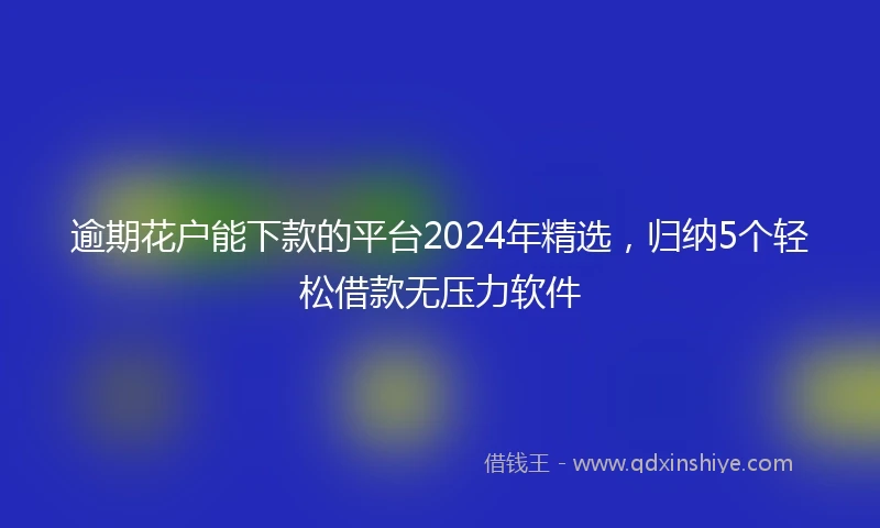 逾期花户能下款的平台2024年精选，归纳5个轻松借款无压力软件