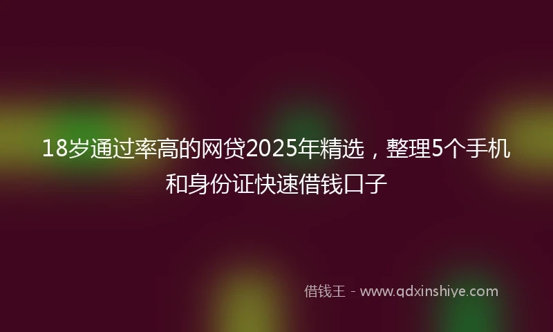 18岁通过率高的网贷2025年精选，整理5个手机和身份证快速借钱口子
