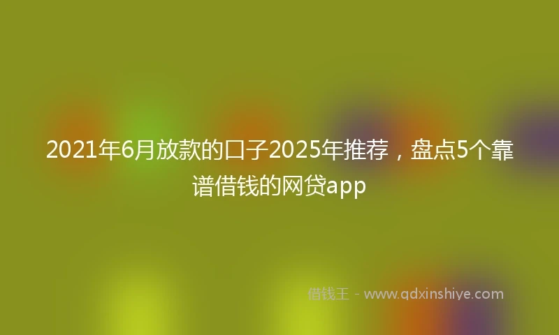 2021年6月放款的口子2025年推荐，盘点5个靠谱借钱的网贷app