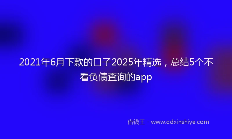2021年6月下款的口子2025年精选，总结5个不看负债查询的app
