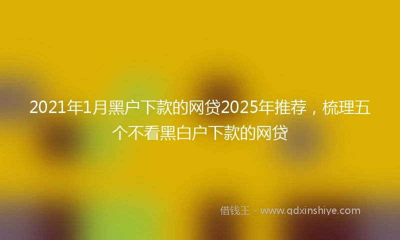 2021年1月黑户下款的网贷2025年推荐，梳理五个不看黑白户下款的网贷