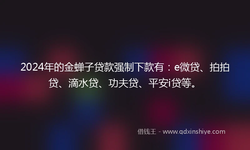 2024年的金蝉子贷款强制下款有：e微贷、拍拍贷、滴水贷、功夫贷、平安i贷等。