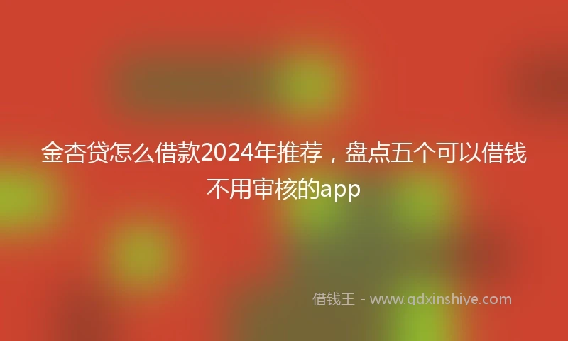 金杏贷怎么借款2024年推荐，盘点五个可以借钱不用审核的app