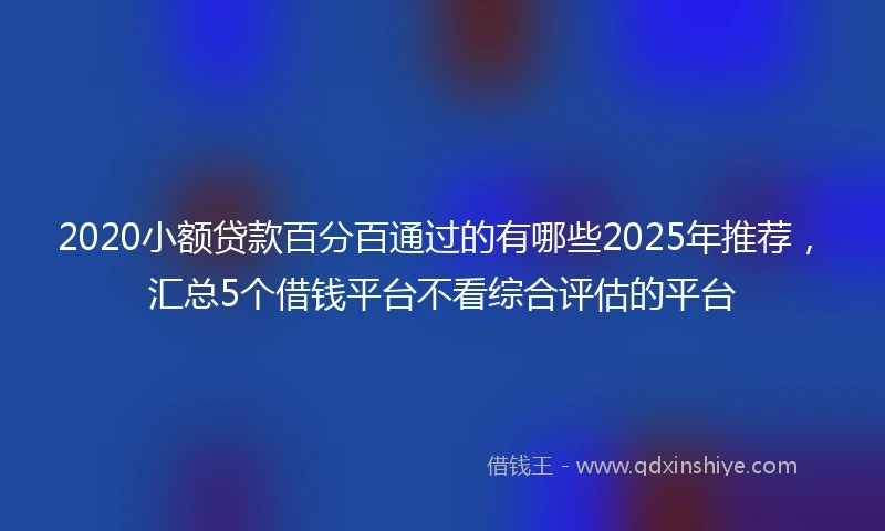 2020小额贷款百分百通过的有哪些2025年推荐，汇总5个借钱平台不看综合评估的平台
