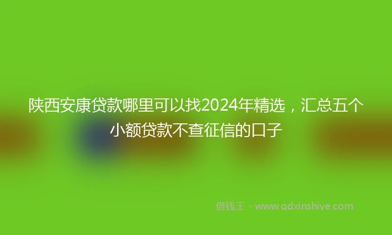 陕西安康贷款哪里可以找2024年精选，汇总五个小额贷款不查征信的口子