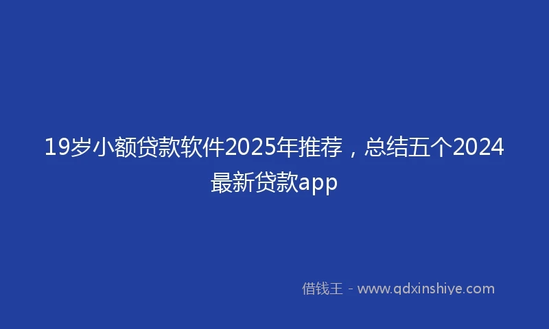 19岁小额贷款软件2025年推荐，总结五个2024最新贷款app