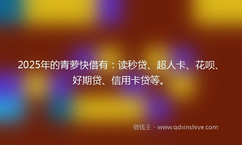 2025年的青萝快借有：读秒贷、超人卡、花呗、好期贷、信用卡贷等。