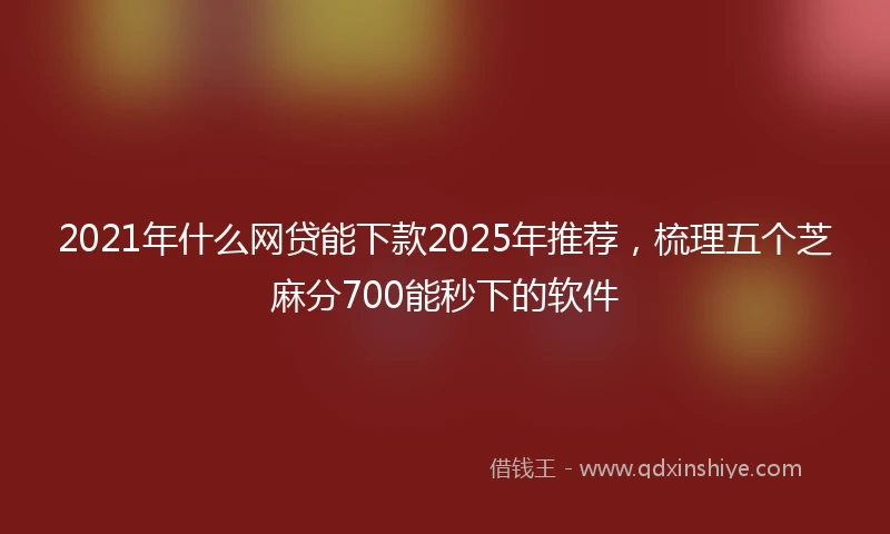 2021年什么网贷能下款2025年推荐，梳理五个芝麻分700能秒下的软件