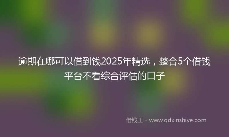 逾期在哪可以借到钱2025年精选，整合5个借钱平台不看综合评估的口子