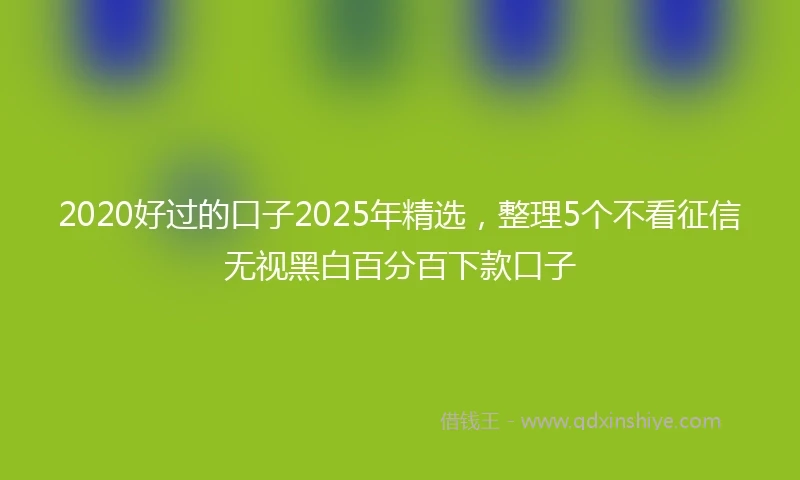 2020好过的口子2025年精选，整理5个不看征信无视黑白百分百下款口子