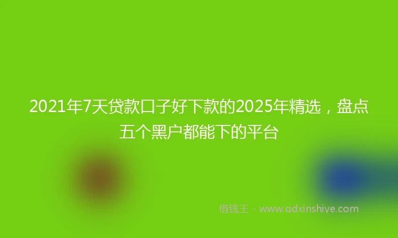 2021年7天贷款口子好下款的2025年精选，盘点五个黑户都能下的平台