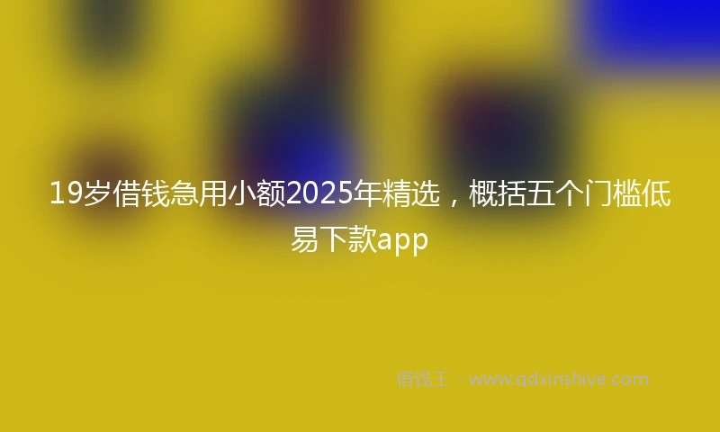 19岁借钱急用小额2025年精选，概括五个门槛低易下款app
