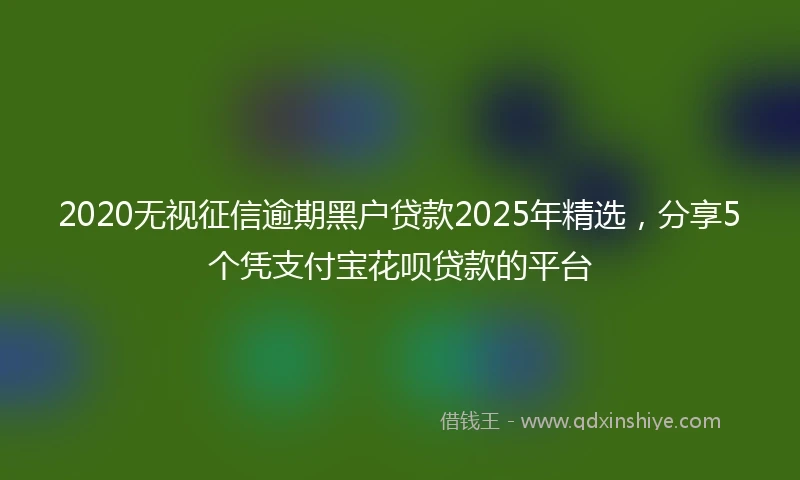 2020无视征信逾期黑户贷款2025年精选，分享5个凭支付宝花呗贷款的平台