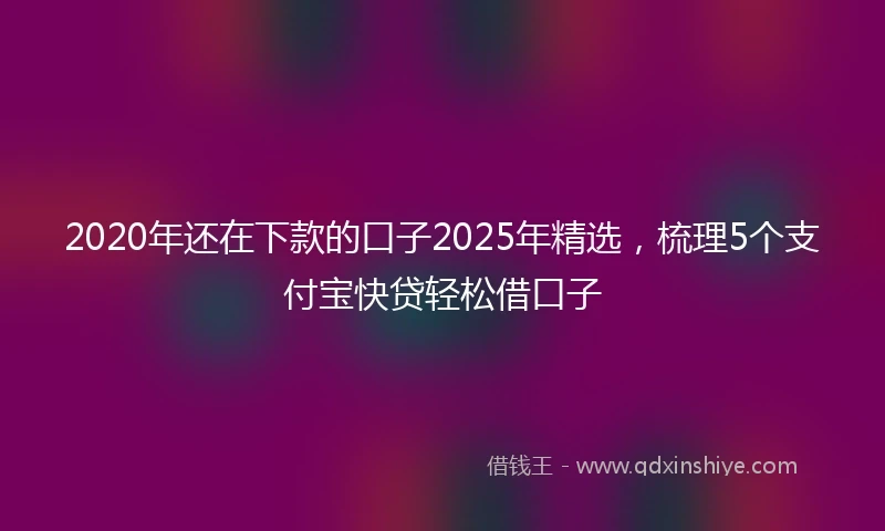2020年还在下款的口子2025年精选，梳理5个支付宝快贷轻松借口子
