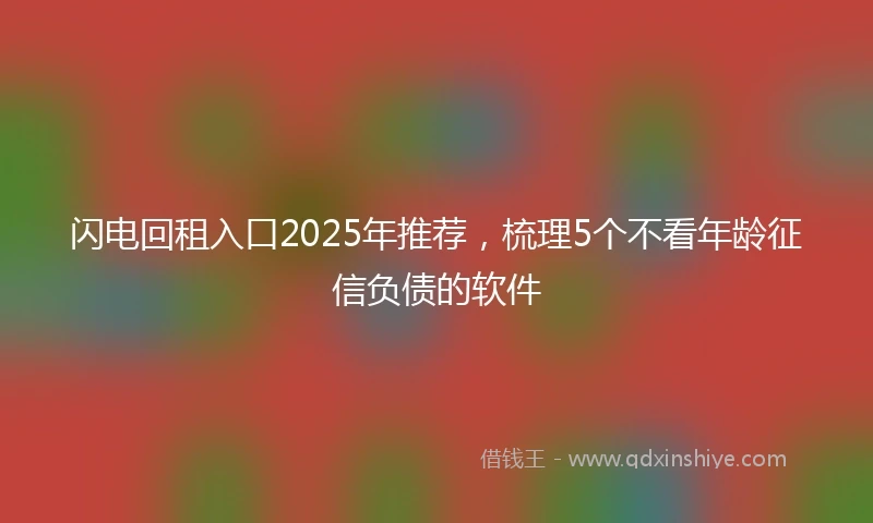 闪电回租入口2025年推荐，梳理5个不看年龄征信负债的软件