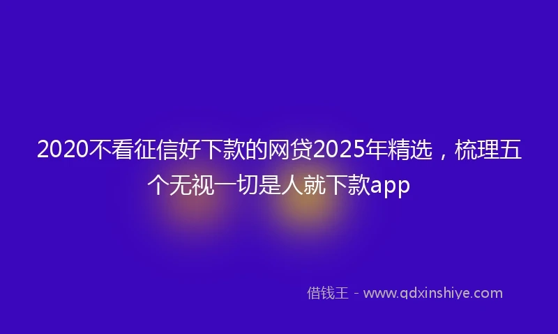 2020不看征信好下款的网贷2025年精选，梳理五个无视一切是人就下款app