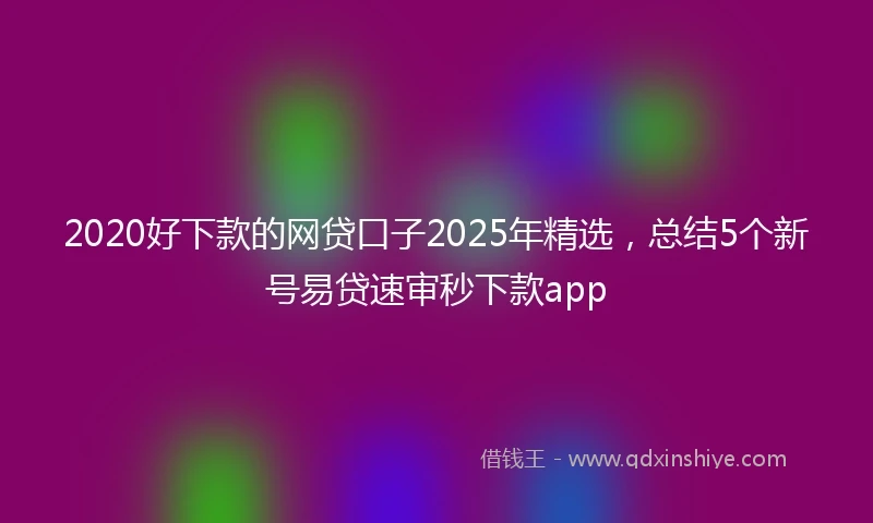 2020好下款的网贷口子2025年精选，总结5个新号易贷速审秒下款app