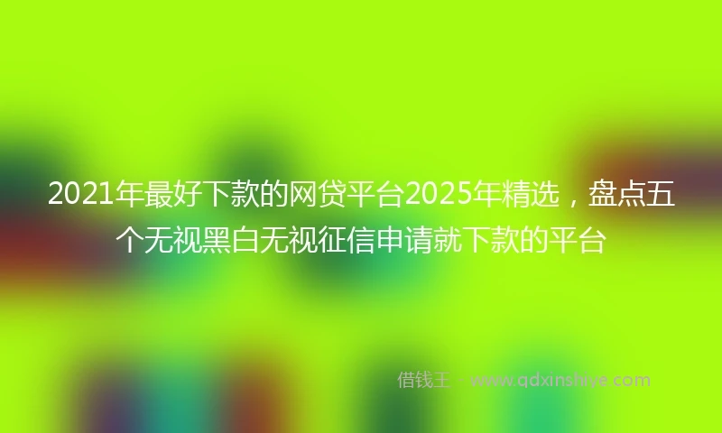 2021年最好下款的网贷平台2025年精选，盘点五个无视黑白无视征信申请就下款的平台