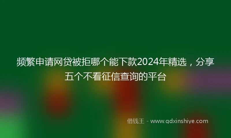 频繁申请网贷被拒哪个能下款2024年精选，分享五个不看征信查询的平台
