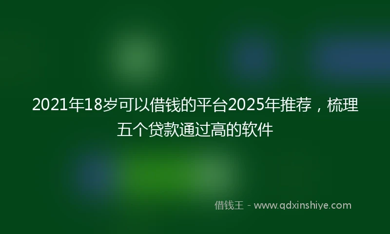 2021年18岁可以借钱的平台2025年推荐，梳理五个贷款通过高的软件