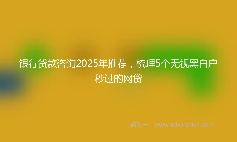 银行贷款咨询2025年推荐，梳理5个无视黑白户秒过的网贷