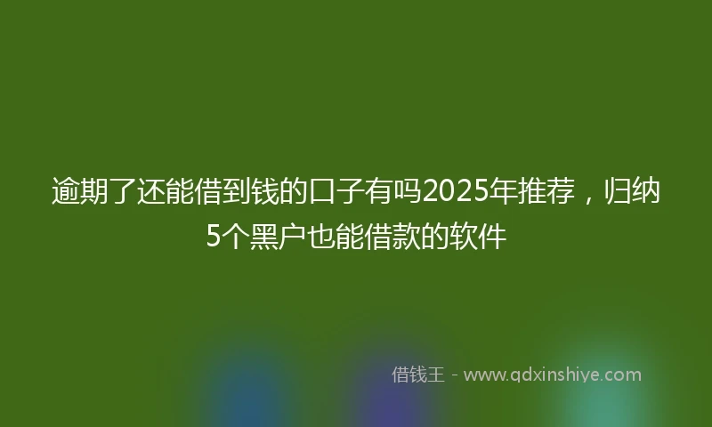 逾期了还能借到钱的口子有吗2025年推荐，归纳5个黑户也能借款的软件