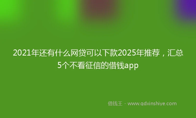 2021年还有什么网贷可以下款2025年推荐，汇总5个不看征信的借钱app
