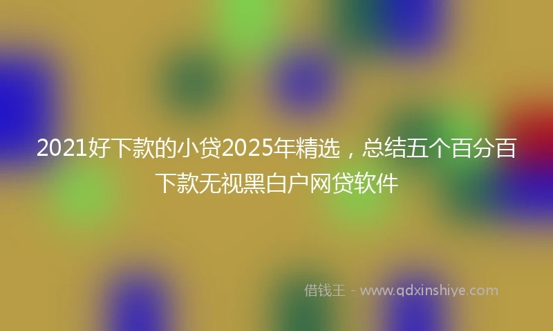 2021好下款的小贷2025年精选，总结五个百分百下款无视黑白户网贷软件