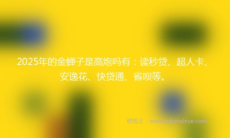 2025年的金蝉子是高炮吗有：读秒贷、超人卡、安逸花、快贷通、省呗等。