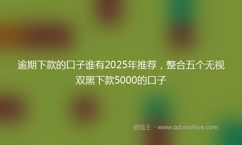 逾期下款的口子谁有2025年推荐，整合五个无视双黑下款5000的口子