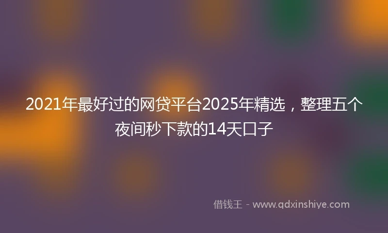 2021年最好过的网贷平台2025年精选，整理五个夜间秒下款的14天口子