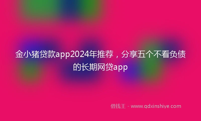 金小猪贷款app2024年推荐，分享五个不看负债的长期网贷app