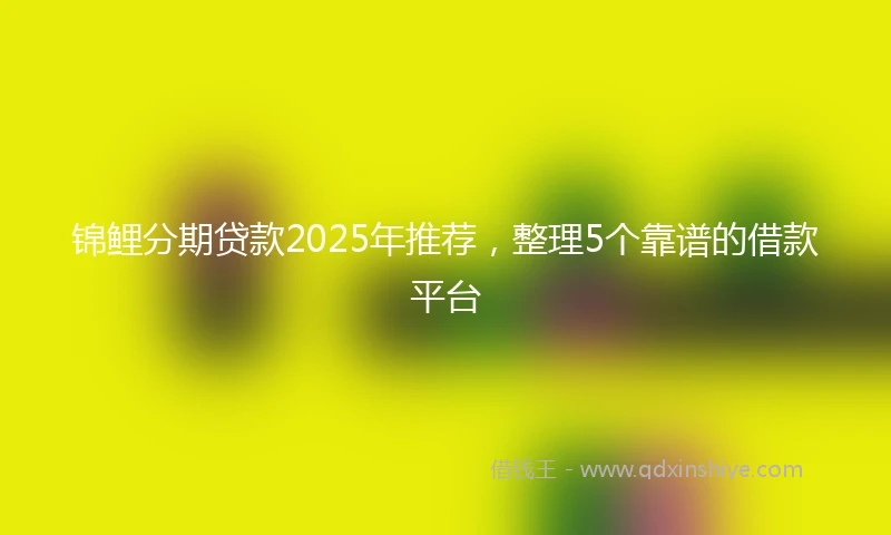 锦鲤分期贷款2025年推荐，整理5个靠谱的借款平台