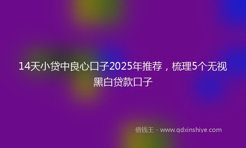 14天小贷中良心口子2025年推荐，梳理5个无视黑白贷款口子