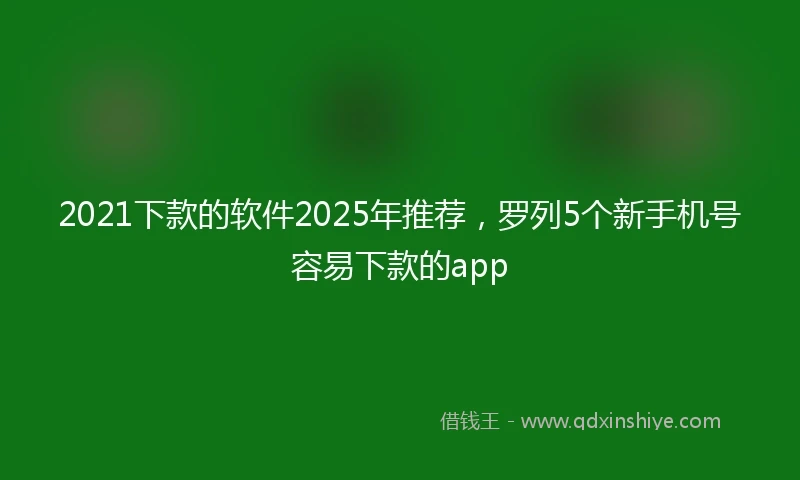 2021下款的软件2025年推荐，罗列5个新手机号容易下款的app