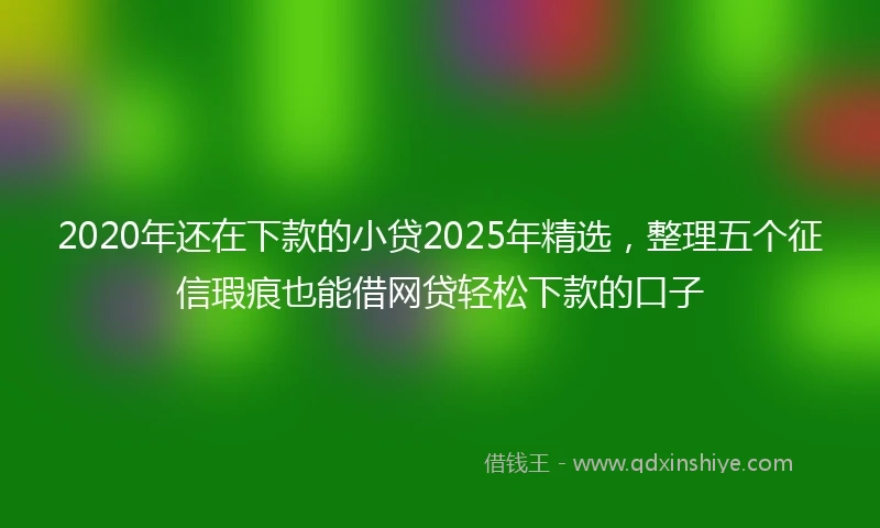2020年还在下款的小贷2025年精选，整理五个征信瑕疵也能借网贷轻松下款的口子
