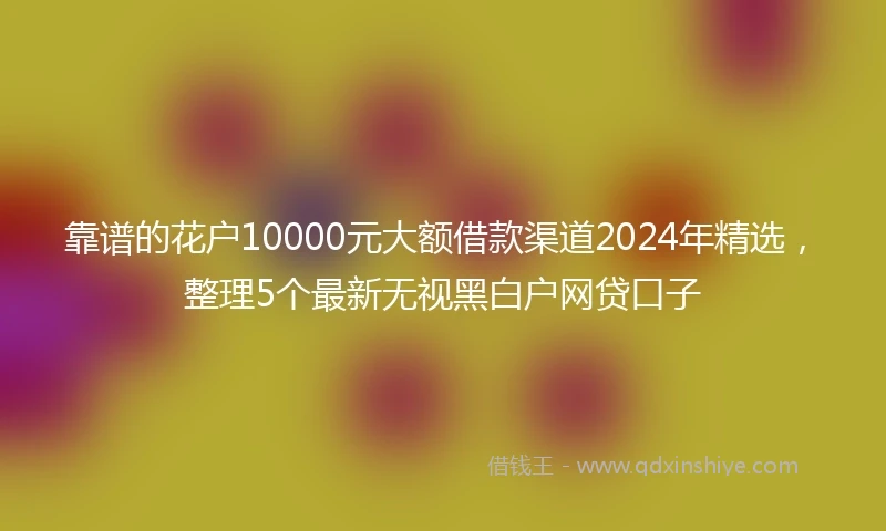 靠谱的花户10000元大额借款渠道2024年精选，整理5个最新无视黑白户网贷口子