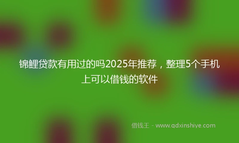 锦鲤贷款有用过的吗2025年推荐，整理5个手机上可以借钱的软件