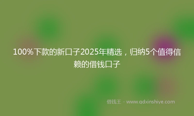 100%下款的新口子2025年精选，归纳5个值得信赖的借钱口子