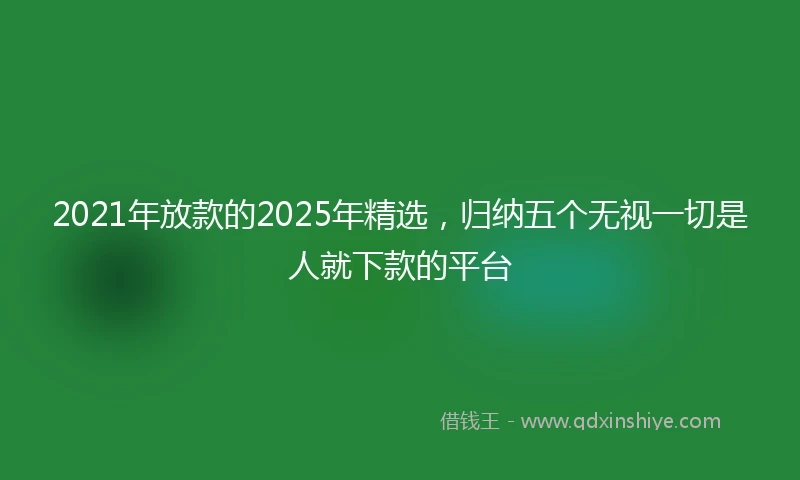 2021年放款的2025年精选，归纳五个无视一切是人就下款的平台