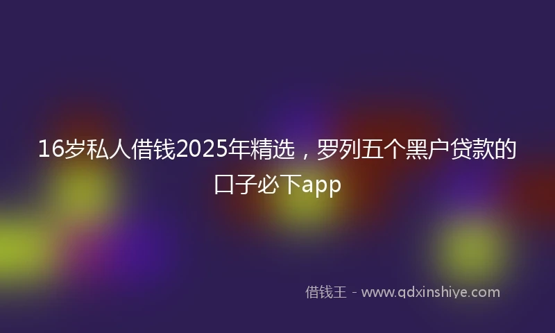 16岁私人借钱2025年精选，罗列五个黑户贷款的口子必下app