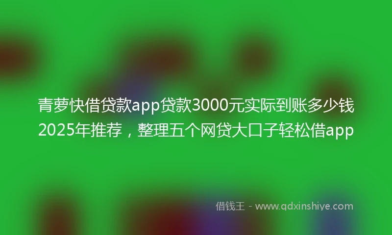 青萝快借贷款app贷款3000元实际到账多少钱2025年推荐，整理五个网贷大口子轻松借app