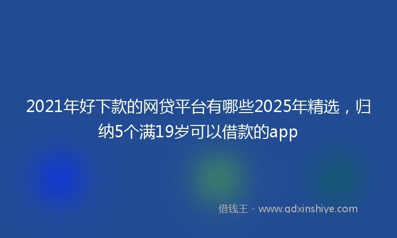 2021年好下款的网贷平台有哪些2025年精选，归纳5个满19岁可以借款的app