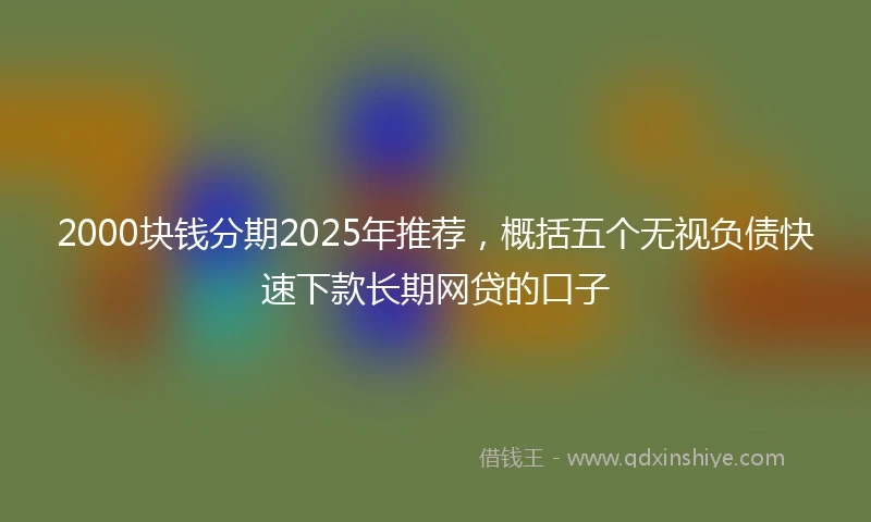 2000块钱分期2025年推荐，概括五个无视负债快速下款长期网贷的口子