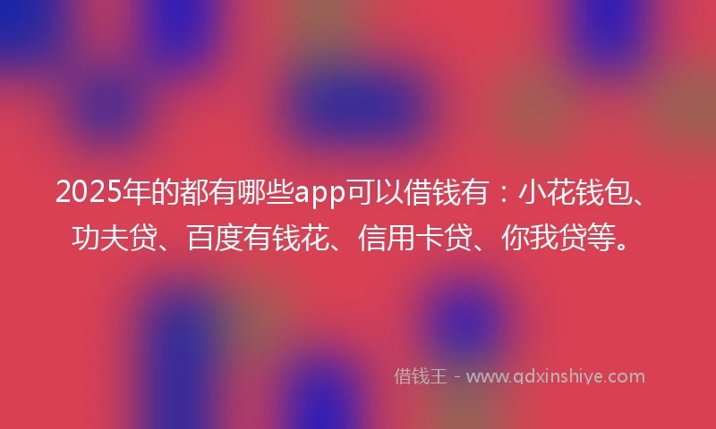 2025年的都有哪些app可以借钱有：小花钱包、功夫贷、百度有钱花、信用卡贷、你我贷等。
