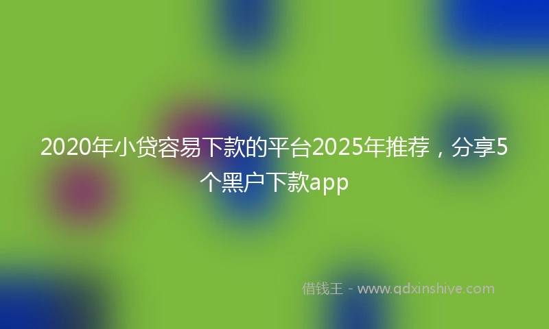 2020年小贷容易下款的平台2025年推荐，分享5个黑户下款app