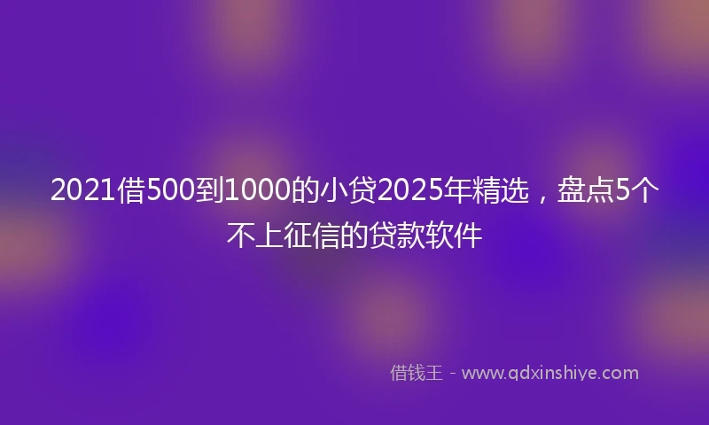 2021借500到1000的小贷2025年精选，盘点5个不上征信的贷款软件