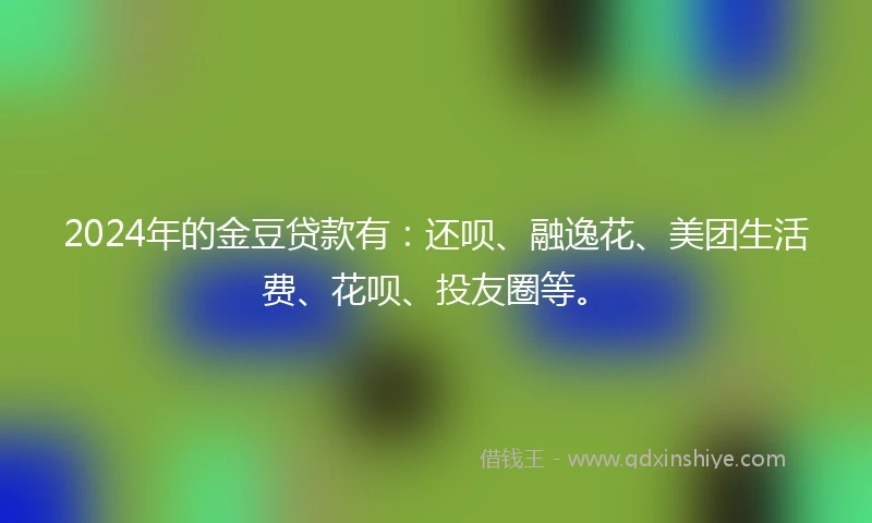 2024年的金豆贷款有：还呗、融逸花、美团生活费、花呗、投友圈等。