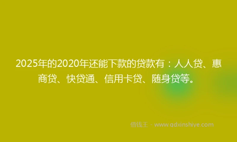 2025年的2020年还能下款的贷款有：人人贷、惠商贷、快贷通、信用卡贷、随身贷等。